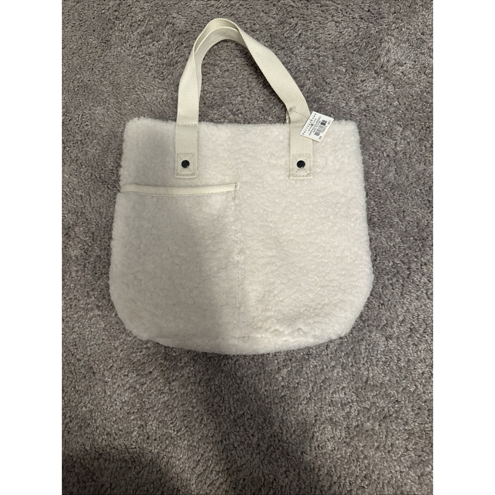 Pottery Barn Ivory Sherpa Double Wine Holder Gift Bag NWT
